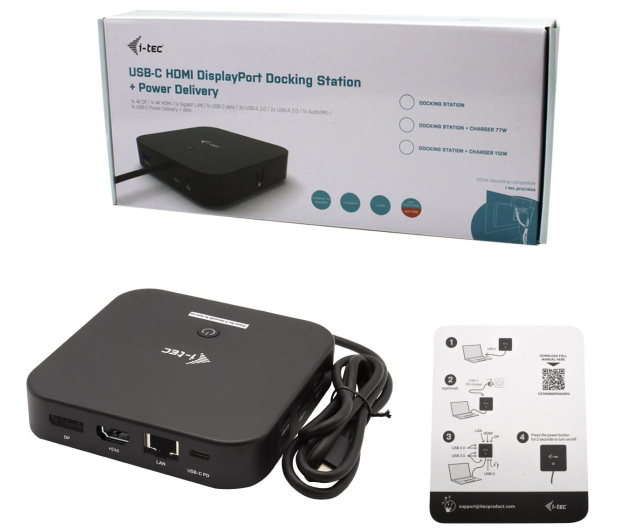 I-TEC USB-C Dual Display Dock 1x DP 1x HDMI PD 100 W C31HDMIDPDOCKPD - 701691 - zdjęcie 4